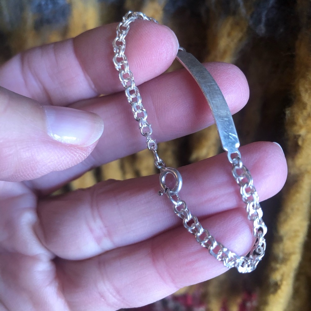 Vintage Child’s / Baby Silver ID Bracelet from Portugal